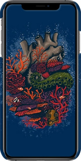 3D пластиковий глянцевий чехол Серце моря для Apple iPhone XS Max - 6506c-1557 изображение 