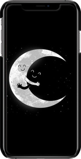 3D пластиковый глянцевый чехол Лунные объятия для Apple iPhone XS Max - 6508c-1557 изображение 