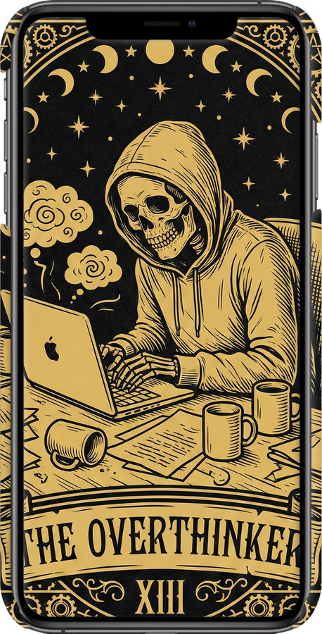 3D пластиковый глянцевый чехол The Overthinker для Apple iPhone XS Max - 6774c-1557 изображение 