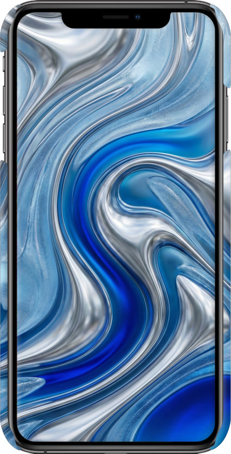 3D пластиковый глянцевый чехол Liquid Chrome для Apple iPhone XS Max - 6781c-1557 изображение 