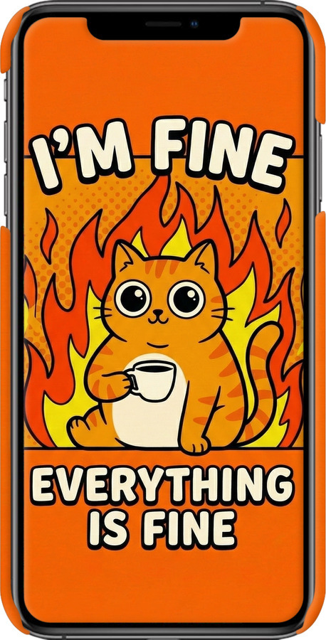 3D пластиковый глянцевый чехол Funny Cat для Apple iPhone XS Max - 6786c-1557 изображение 