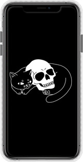 Чехол Bumper чехол С изображением кота и черепа для Apple iPhone XS Max - 6491pc-1557 изображение 