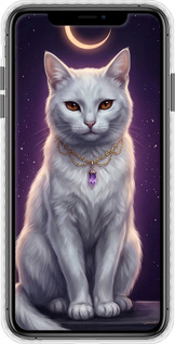 Чехол Bumper чехол Mystic White Cat Gothic Dark Purple Gold для Apple iPhone XS Max - 6805pc-1557 изображение 