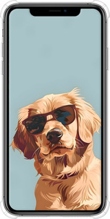 Силикон с усиленными углами чехол Пес в очках для Apple iPhone XS Max - 6381sp-1557 изображение 