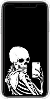 Силіконовий протиударний с посиленими кутами чехол Скелет робить Selfie для Apple iPhone XS Max - 6535sp-1557 изображение 