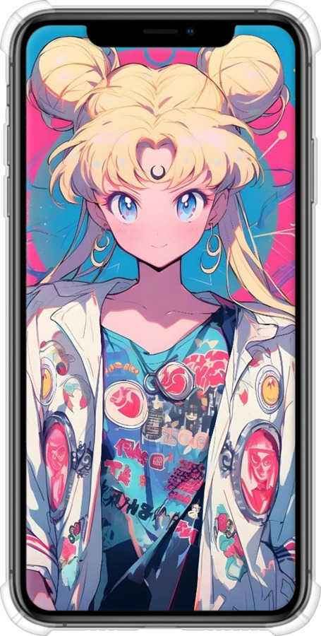 Силіконовий протиударний с посиленими кутами чехол Сейлор Мун 2 для Apple iPhone XS Max - 6351sp-1557 изображение 