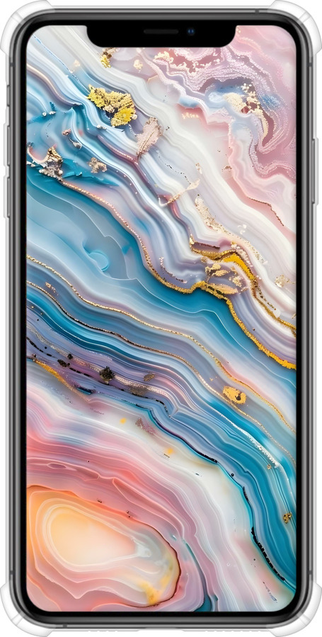 Силіконовий протиударний с посиленими кутами чехол Мрамор красивый для Apple iPhone XS Max - 6376sp-1557 изображение 