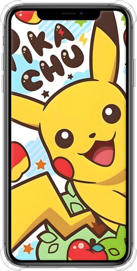 Силикон с усиленными углами чехол Пикачу 2 для Apple iPhone XS Max - 6391sp-1557 изображение 