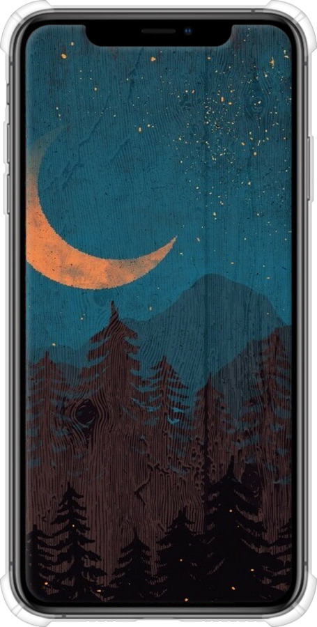 Силикон с усиленными углами чехол Звездный лес для Apple iPhone XS Max - 6480sp-1557 изображение 