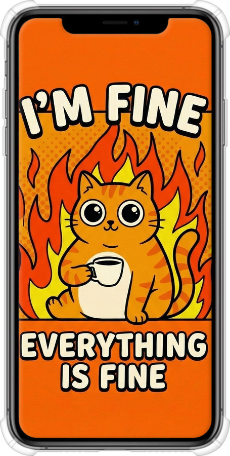 Силикон с усиленными углами чехол Funny Cat для Apple iPhone XS Max - 6786sp-1557 изображение 