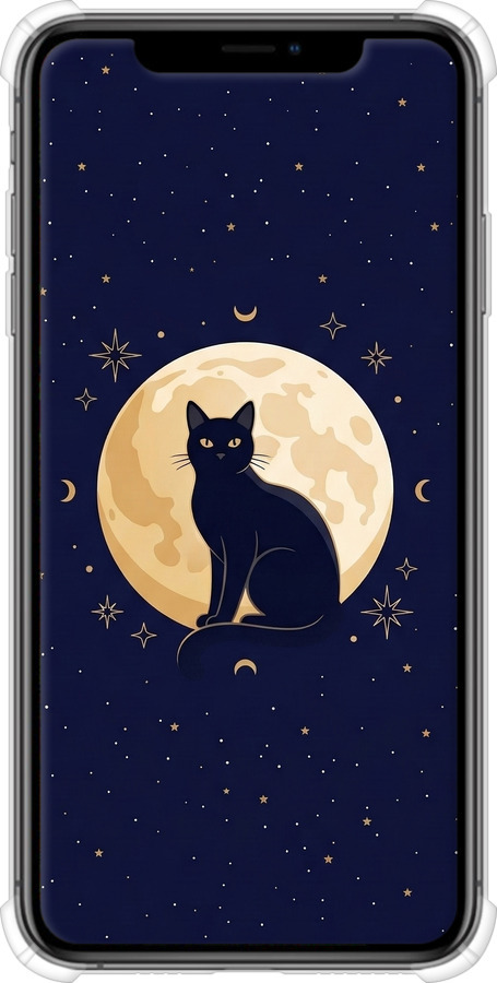 Силикон с усиленными углами чехол Cute Cat Celestial/Witchy для Apple iPhone XS Max - 6787sp-1557 изображение 