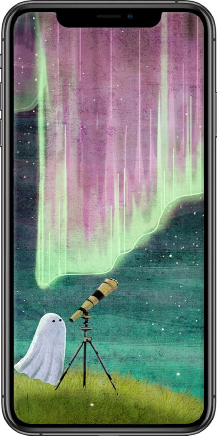 2D пластиковий чехол Привид та зірки для Apple iPhone XS Max - 6443t-1557 изображение 