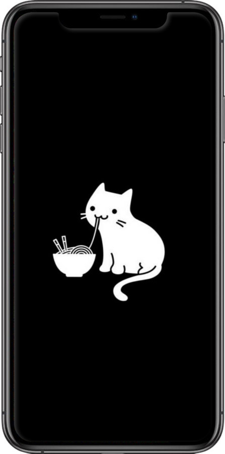 2D пластиковый чехол С милым котом на черном фоне для Apple iPhone XS Max - 6528t-1557 изображение 