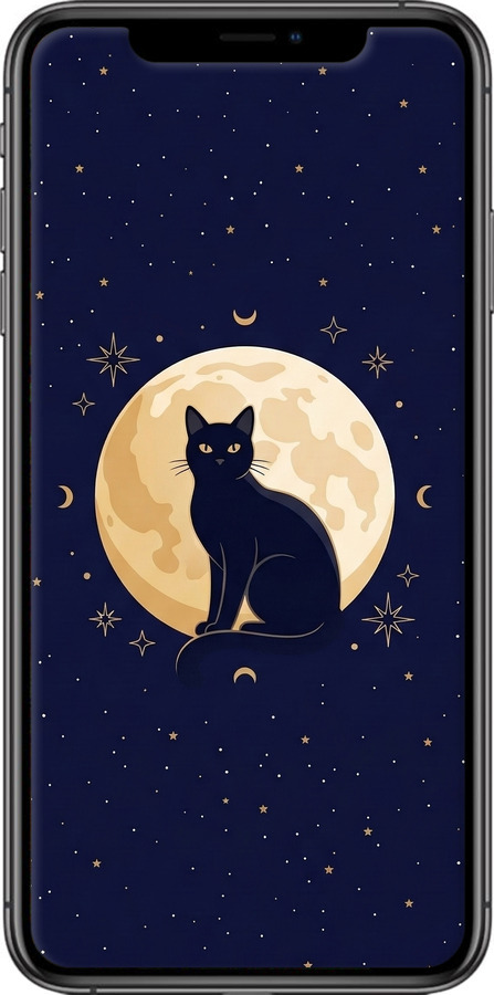 2D пластиковый чехол Cute Cat Celestial/Witchy для Apple iPhone XS Max - 6787t-1557 изображение 