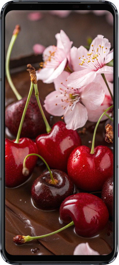 Силиконовый чехол Вишня в шоколаде для Asus ROG Phone 5 - 6698u-2530 изображение 