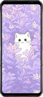 Силиконовый чехол Котик в цветах для Asus Rog Phone 6 - 6390u-3401 изображение 