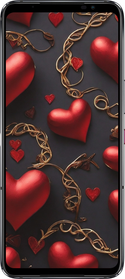Силіконовий чехол Сердечки для Asus Rog Phone 6 - 5831u-3401 изображение 