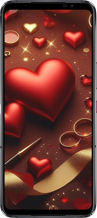Силіконовий чехол Сердечки v3 для Asus Rog Phone 6 - 5833u-3401 изображение 