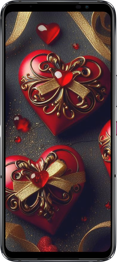 Силіконовий чехол Сердечки v4 для Asus Rog Phone 6 - 5834u-3401 изображение 