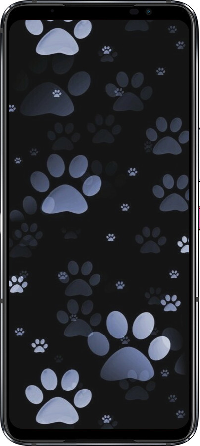 Силіконовий чехол З синіми відбитками лап для Asus Rog Phone 6 - 6441u-3401 изображение 