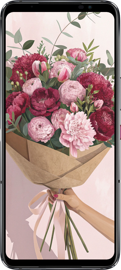 Силіконовий чехол Півонії 1 для Asus Rog Phone 6 - 6705u-3401 изображение 