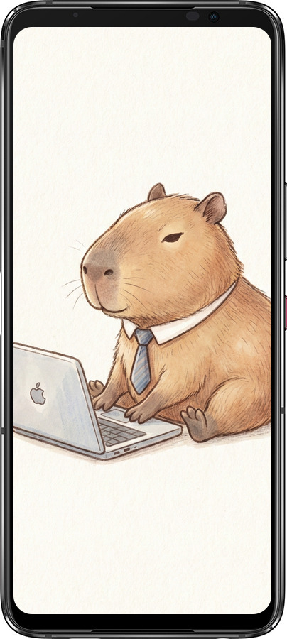 Силіконовий чехол Funny Capybara CEO Working для Asus Rog Phone 7 - 6777u-3405 изображение 