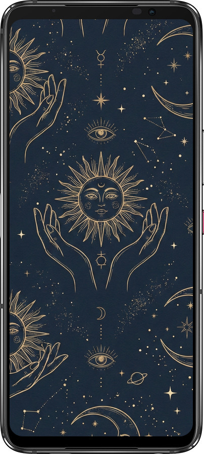 Силіконовий чехол Celestial Harmony: Sun & Moon Gold Mystic Pattern для Asus Rog Phone 7 - 6778u-3405 изображение 