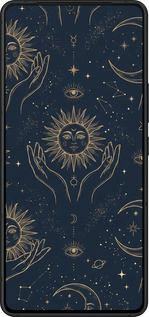 Силиконовый чехол Celestial Harmony: Sun & Moon Gold Mystic Pattern для Asus ROG Phone 8 - 6778u-3696 изображение 