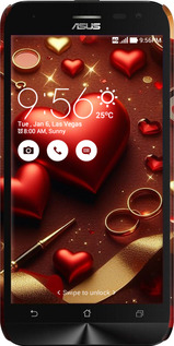 3D пластиковый матовый чехол Сердечки v3 для Asus ZenFone 2 Laser ZE500KL - 5833m-113 изображение 