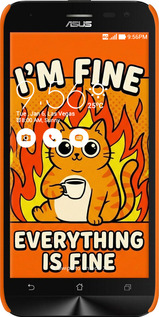 3D пластиковый матовый чехол Funny Cat для Asus ZenFone 2 Laser ZE500KL - 6786m-113 изображение 