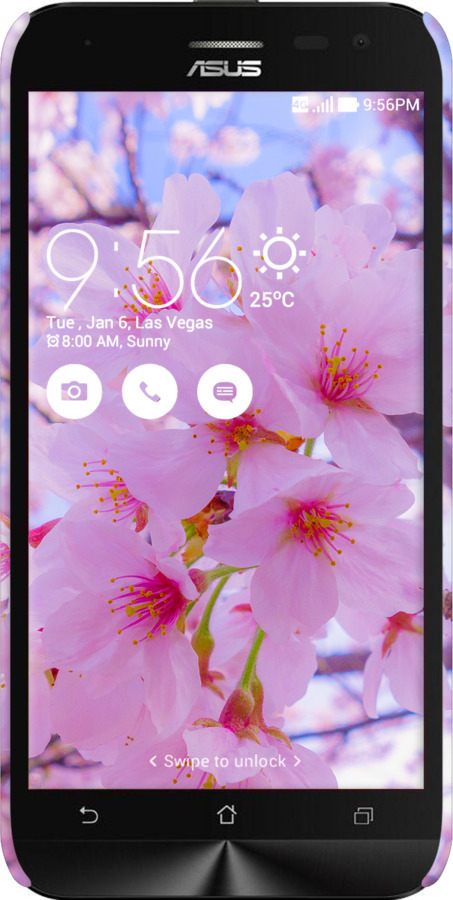 3D пластиковий матовий чехол Сакура для Asus ZenFone 2 Laser ZE500KL - 6029m-113 изображение 