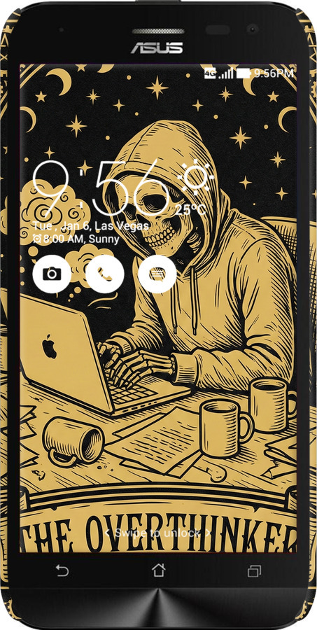 3D пластиковый матовый чехол The Overthinker для Asus ZenFone 2 Laser ZE500KL - 6774m-113 изображение 