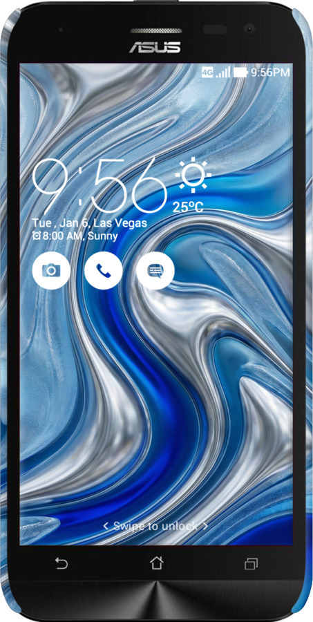 3D пластиковый матовый чехол Liquid Chrome для Asus ZenFone 2 Laser ZE500KL - 6781m-113 изображение 