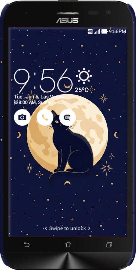 3D пластиковый матовый чехол Cute Cat Celestial/Witchy для Asus ZenFone 2 Laser ZE500KL - 6787m-113 изображение 