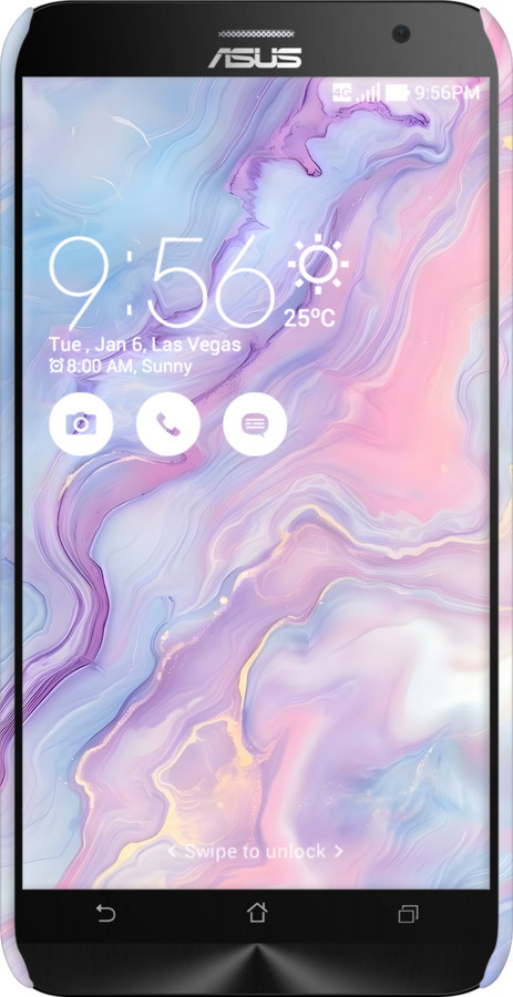 3D пластиковий матовий чехол Нежный мрамор для Asus Zenfone 2 ZE551ML - 6310m-122 изображение 