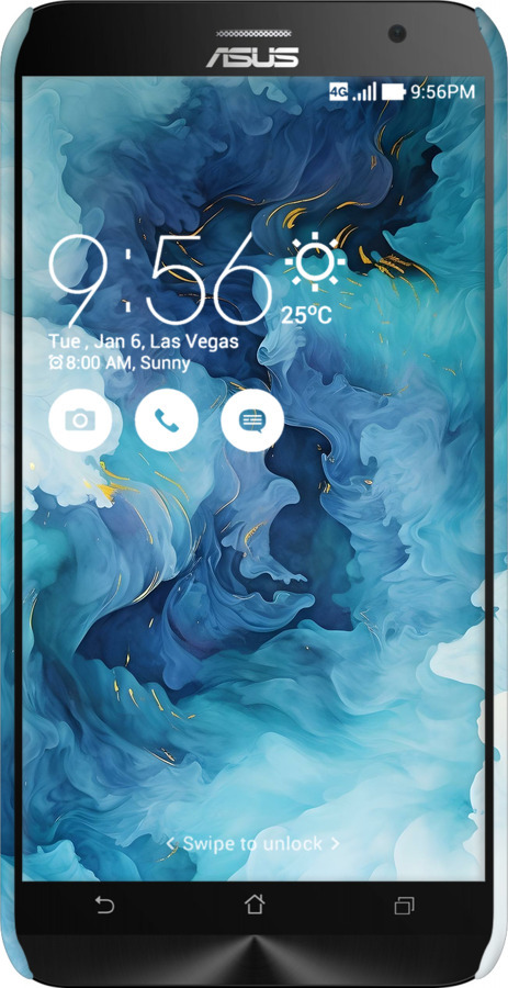 3D пластиковый глянцевый чехол Акварель для Asus Zenfone 2 ZE551ML - 6320c-122 изображение 
