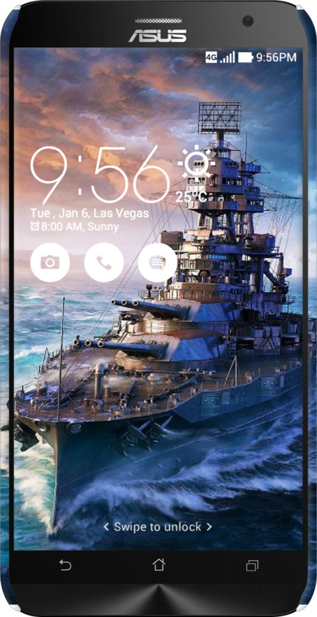3D пластиковый глянцевый чехол Военный корабль, world of tanks, wargaming для Asus Zenfone 2 ZE551ML - 6461c-122 изображение 