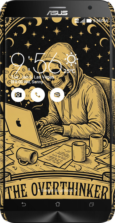 3D пластиковый глянцевый чехол The Overthinker для Asus Zenfone 2 ZE551ML - 6774c-122 изображение 