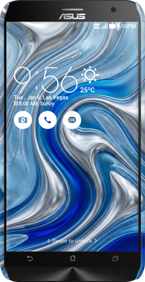 3D пластиковый глянцевый чехол Liquid Chrome для Asus Zenfone 2 ZE551ML - 6781c-122 изображение 