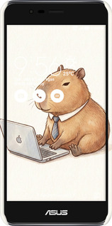 3D пластиковий матовий чехол Funny Capybara CEO Working для Asus Zenfone 3 Max ZC520TL - 6777m-442 изображение 