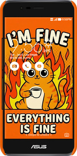 3D пластиковий матовий чехол Funny Cat для Asus Zenfone 3 Max ZC520TL - 6786m-442 изображение 