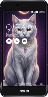 3D пластиковый матовый чехол Mystic White Cat Gothic Dark Purple Gold для Asus Zenfone 3 Max ZC520TL - 6805m-442 изображение 