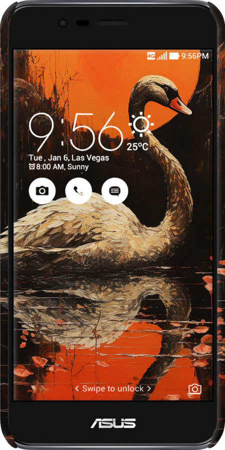 3D пластиковый матовый чехол Лебедь для Asus Zenfone 3 Max ZC520TL - 5964m-442 изображение 