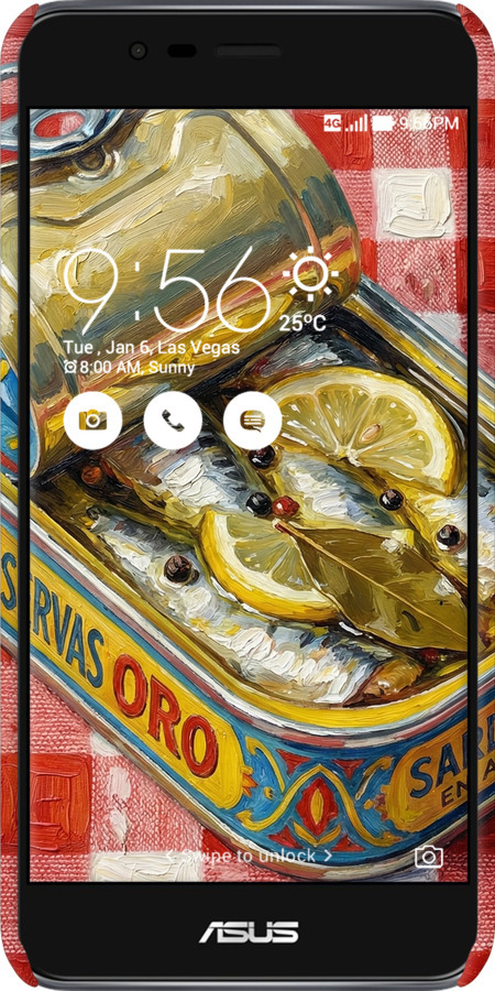 3D пластиковый матовый чехол Vintage Sardine Tin Phone для Asus Zenfone 3 Max ZC520TL - 6772m-442 изображение 