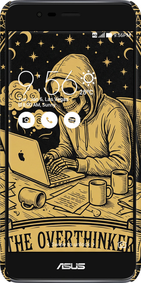 3D пластиковый матовый чехол The Overthinker для Asus Zenfone 3 Max ZC520TL - 6774m-442 изображение 