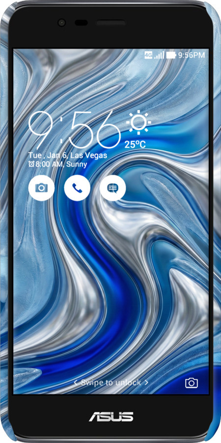 3D пластиковий матовий чехол Liquid Chrome для Asus Zenfone 3 Max ZC520TL - 6781m-442 изображение 