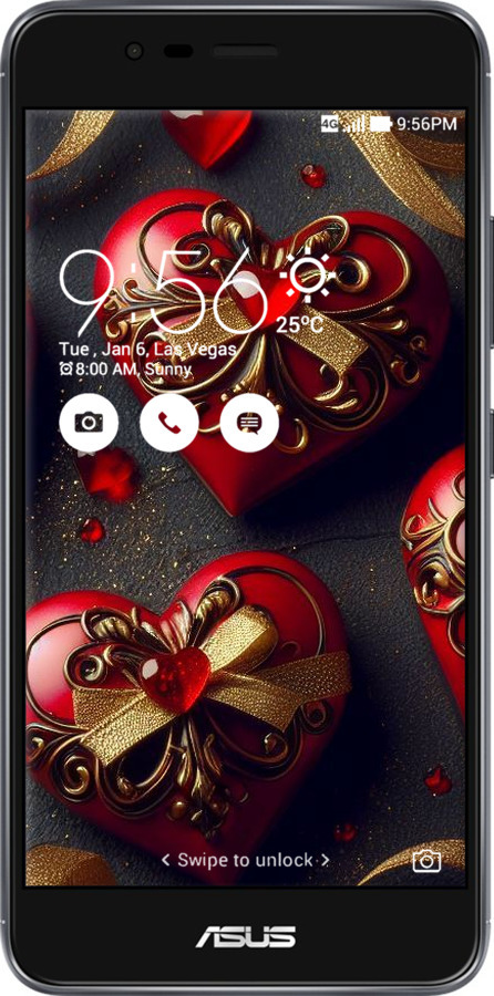 Силиконовый чехол Сердечки v4 для Asus Zenfone 3 Max ZC520TL - 5834u-442 изображение 