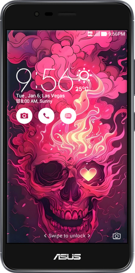 Силіконовий чехол Череп арт для Asus Zenfone 3 Max ZC520TL - 6385u-442 изображение 