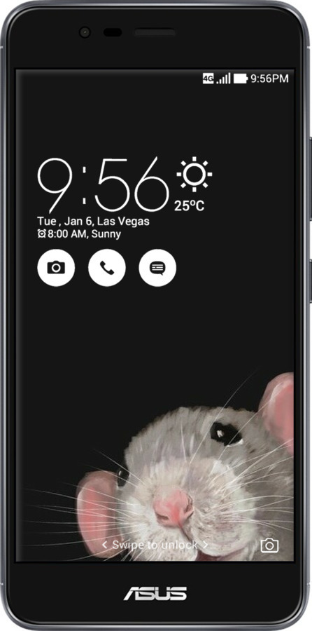Силиконовый чехол The Peeking Rat для Asus Zenfone 3 Max ZC520TL - 6442u-442 изображение 