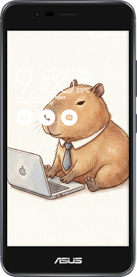 Силиконовый чехол Funny Capybara CEO Working для Asus Zenfone 3 Max ZC520TL - 6777u-442 изображение 